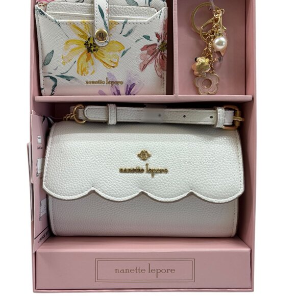 Nanette Lepore - 4 Piece Box Gift Set - Bag/ Wallet / Card Case /Key Chain- NWT - Picture 1 of 12